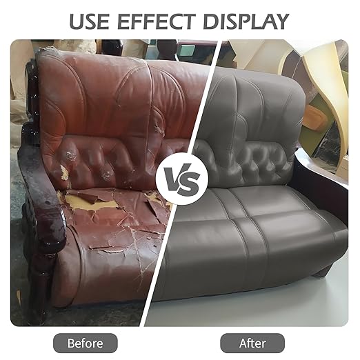 BSZHTECH Leather Repair Tape Self-Adhesive Leather Repair Patch for Couch Furniture Sofas Car Seats Advanced PU Vinyl Leather Repair Kit (Grey, 17X79 inch)