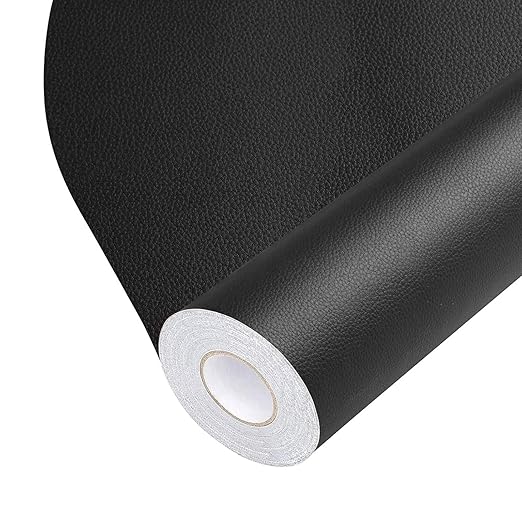 BSZHTECH Leather Repair Tape Self-Adhesive Leather Repair Patch for Couch Furniture Sofas Car Seats Advanced PU Vinyl Leather Repair Kit (Black, 17X157 inch)