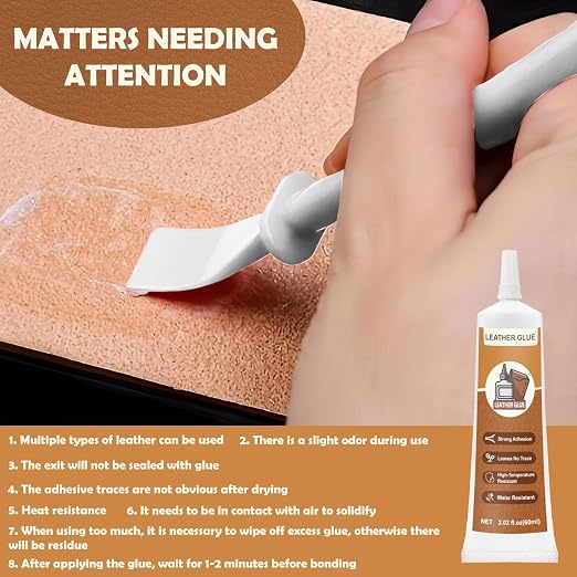 Leather Glue 120ml, Leather Glue Adhesive Instant Bonding Permanent Clear Soft Strong Waterproof, Suitable for Sofas, Car Seats, Purses