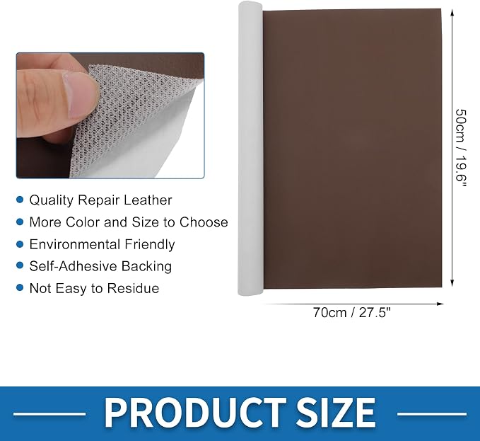Self Adhesive Leather Repair Patch Strong Stickiness 19.6"x27.5" Leather Repair Tape PVC Faux Leather Light Brown 1 Pcs