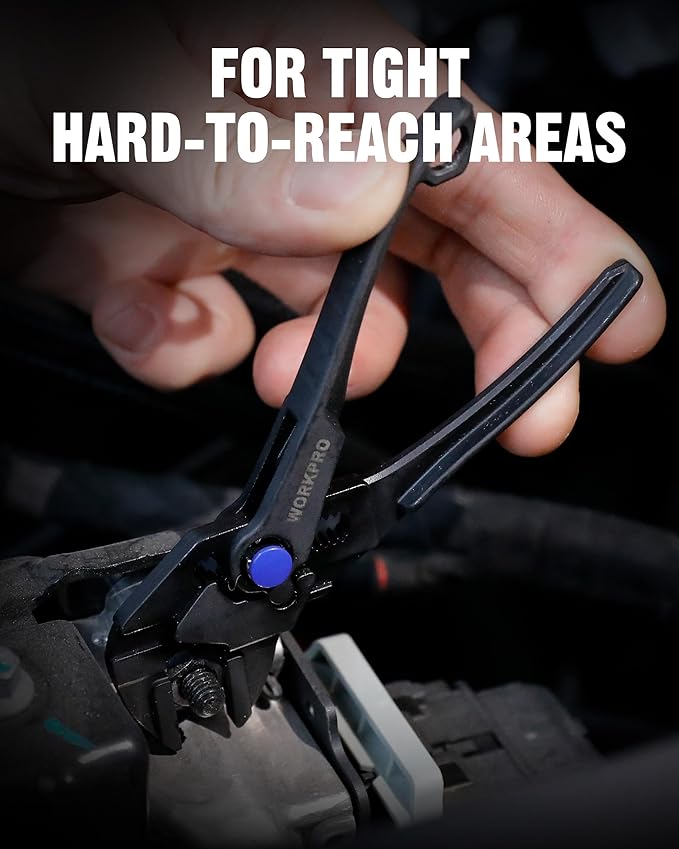 WORKPRO Mini Pliers Wrench, 4-Inch Smooth Jaw Pliers, High-Toughness Alloy Steel Adjustable Wrench Pliers with Smooth Parallel Jaws, Anti-Rust Coating, EDC Pliers for Tight Spaces & Versatile Use
