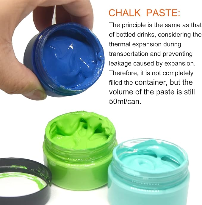 8PCS Chalk Paste Kit with 3 Chalk Paste Squeegees, 8 Colors Screen Printing Ink for Stencils, Reusable Self-Adhesive Silk Screen Stencil Paint Starter Kit for Craft DIY, Home Decor & Chalkboard