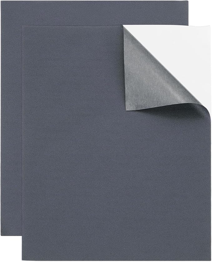 MECCANIXITY 2 Pcs Leather Repair Patch 8"x10" Self-Adhesive Leather Vinyl Repair Tape Kit for Furniture Couches Sofa Chair Car Boat Seats Jackets, Blue Gray