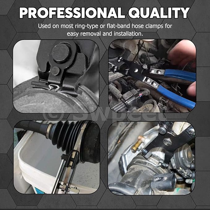 Swpeet Blue CV Joint Boot Clamp Pliers and Swivel Flat Band Hose Clamp Pliers Kit