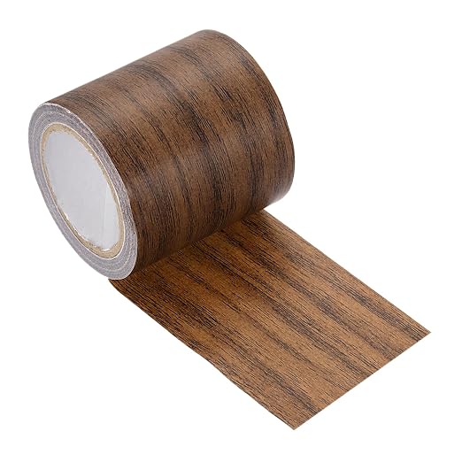 uxcell Wood Grain Repair Tape, 2.2" x 15ft Self Adhesive Wood Grain Colored Duct Tape Waterproof Repair Patch for Furniture Floor Scratch Fix, Baseboards, DIY Decor, Dark Brown
