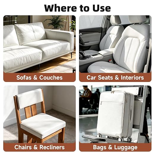 Leather Repair Tape, Heavy Duty Vinyl Repair Patch, Waterproof Self Adhesive Leather Repair Kit for Fixing Holes & Scratches on Couch, Car Seat, Furniture (White, 15.7 x 59in)