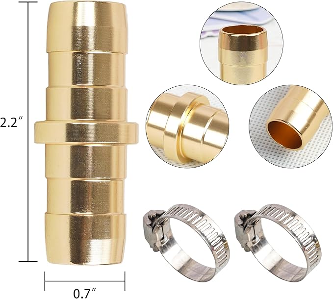 Hourleey 6 Pack Garden Hose Repair Kit, Hose Connector Repair Mender Kit with Stainless Clamp, Fits 3/4"-5/8" Water Hose Repair Fittings