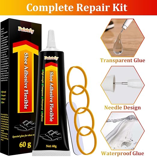 Shoe Glue Sole Repair, Transparent Shoe Adhesive, Shoe Repair Glue for Repairing Shoes, Boots, Leather, etc. (60g, 1pack)