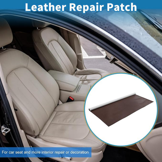 Self Adhesive Leather Repair Patch Strong Stickiness 39"x53.9" Leather Repair Tape PVC Faux Leather Deep Brown 1 Pcs