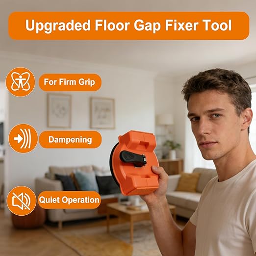 2026 Upgraded Floor Gap Fixer Tool with 5PCS Sticky Pads and Rubber Mallet, Dual-Sided Striking Vacuum Suction Plank Gap Repair Kitfor Vinyl, Wood, Laminate Floor