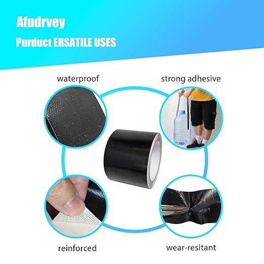 Black Heavy Duty Fabric Repair Tape,Waterproof Tent Repair Tape for Fabric, Awning, RV Roof, Underbelly, Tarp, Tent,UVproof,Multipurpose Leather Patch Repair Kit,3 Inch x 20 FT,1 Roll