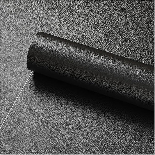 Faux Leather Repair Patch 19.7 × 118In,Black Self - Adhesive Leather Repair, 2.5MM Thick Upholstery Leather for Upholstery Crafts, DIY Sewing, Sofas, Furniture, Car Seats, Chairs(1Pcs)