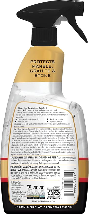 Stone Care International Granite Sealer and Protector - 24 Ounce - for Stone Countertop