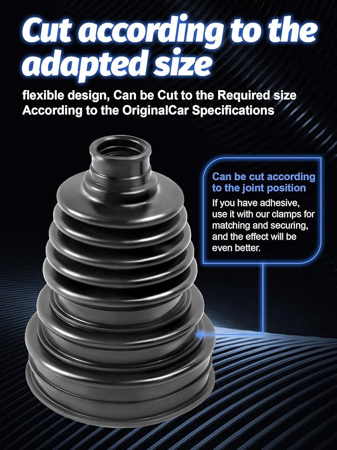 4PCS CV Boot, Silicone CV Axle Boot Repair Kit, fits 26mm-34mm Shaft, 125mm Height, Universal Tie Rod Boot for Most Vehicle, CV Joint Gaiter Boot Replacement Kit