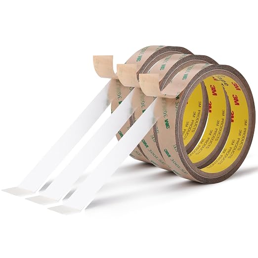 Double Sided Tape 9495LE 3/4" x 18Ft Made of 3M Pack of 3 Heavy Duty Clear Adhesive Tape for Electronics Bonding Attachment Laptop Phone Repairs Arts Crafts Leather Work Card Making