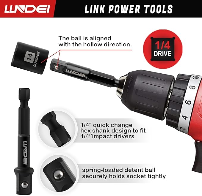 LLNDEI 48 Piece 1/4 Inch Mini Socket Ratchet Wrench Set, Metric Shallow Socket (4-14mm) 6-Point,with 72 Teeth Mini Ratcheting Wrench, Screwdriver Bit Set, Universal Joints and 3 Inch Extensions