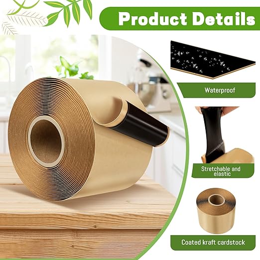 U0U 2PCS Pond Liner Seam Tape,3" x 40' Self Adhesive Double Sided Butyl Pond Seam Tape for EPDM Pond Liners,Waterproof Sealing Tape for EPDM Pond Liner Garden Cover Repair
