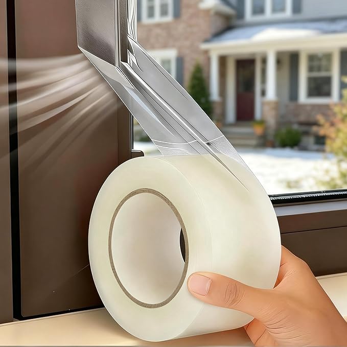Dstorelhp Clear Window Sealing Tape, 2'' X 262FT, Window AC Insulation Tape | Energy Efficient, Waterproof, Window Air Conditioner Sealing Tape, Blocker for Cold Heat Air, No Residue