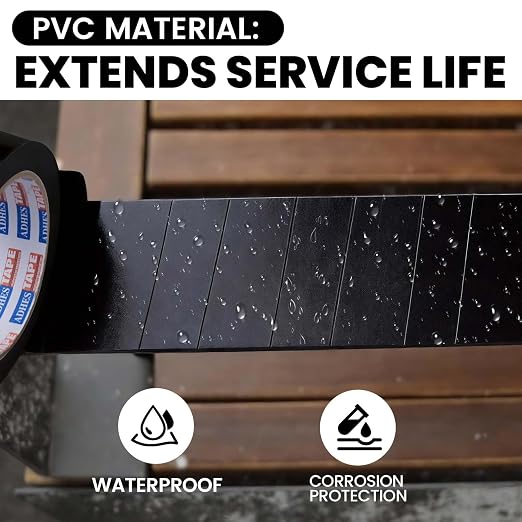 ADHES PVC Pipe Wrap Tape, 2 Inch X 35 Yds, Corrosion Protection Pipe Tape, Weatherproof PVC Tape for Drain Pipe, Metal & Electrical Piping, Underground Pipe, Black