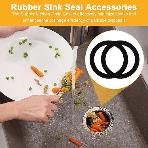 FLG-Seal Sink Seal Gasket Accessory,Putty-Free Rubber Seals Replacement for InSinkErator Kitchen Sink Garbage Disposal Drain,2Pcs