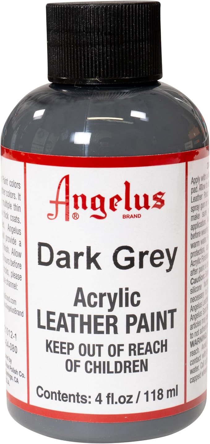 Angelus Acrylic Leather Paint, 4 Fl Oz (Pack of 1), Dark Grey