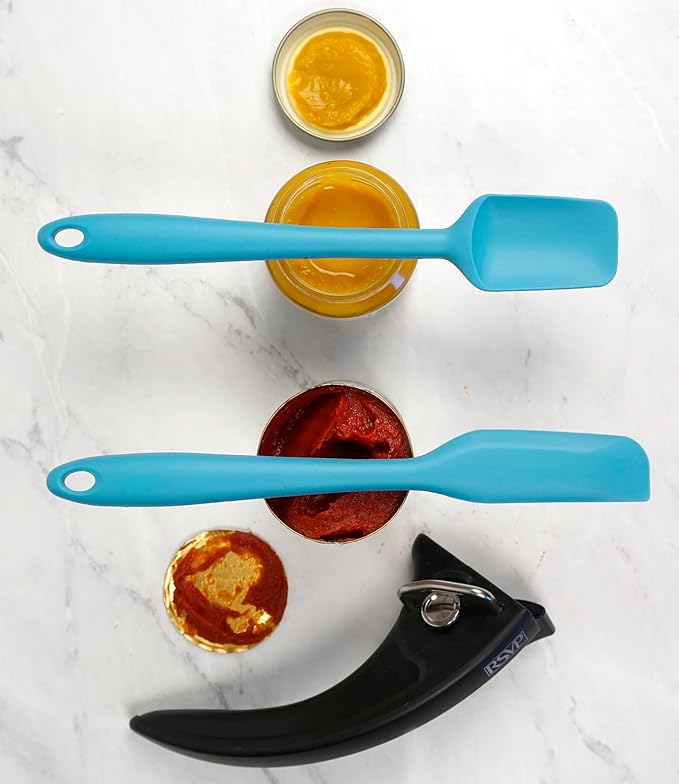 RSVP International Ela's Favorite Silicone Spatula, Turquoise, 8" | BPA-Free Silicone | Scrape Batters, Flip Eggs, Ice Cakes, & More | Dishwasher Safe & Heat Resistant | Cooking & Baking