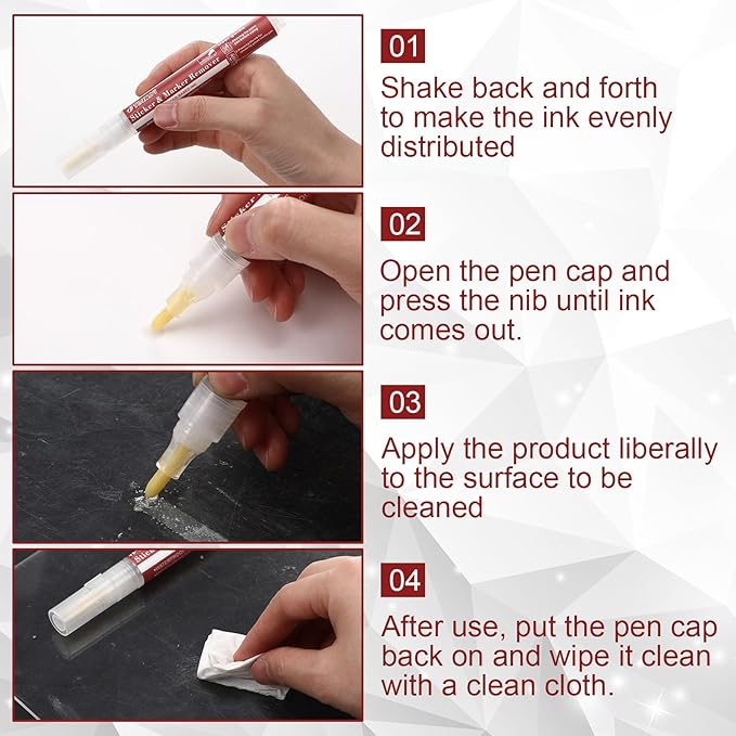 Marspark 3 Pcs Adhesive Remover Pens for Sticky Residues Multi-Surface Sticker Removal Marker Remover for Furniture Tile Floor Glue Tape Decal Label Sticker