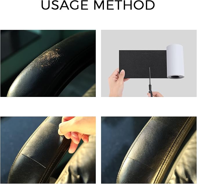 JDLUGH Sofa Leather Repair Patch Tape 3.5x60 Inch Self Adhesive Couch, Car Seat, Office Chair, Leather Furniture, Vinyl Repair Patch Kit for Furniture (3.5x60 Inch, Black1.0)
