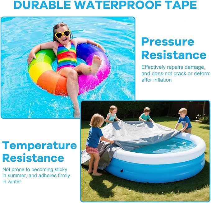 Yoleshy Inflatable Pool Patch Repair Kit, 3.15 in X 7.2 Ft Air Mattress Patch Kit Heavy Duty, Clear Waterproof Tape for Pools, Bounce House, Air Bed