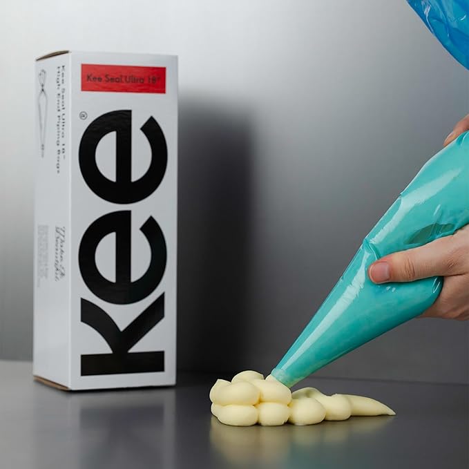 Kee Seel Ultra Disposable Pastry Bags, Piping Bag with Textured Non Slip Outer Surface, Smooth-Flow Interior, Easy Tear Perforation, Convenient Dispenser Box, 12-Inch, Clear - 72 Pack