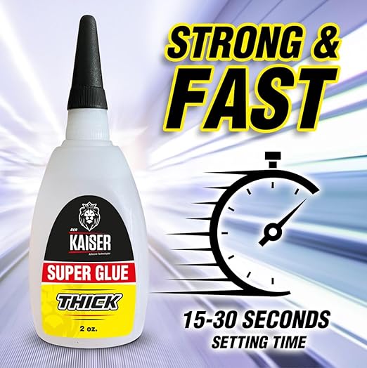Der Kaiser Thick CA Super Glue (2 oz) – Gap-Filling Cyanoacrylate Adhesive – 15-30 Sec Cure – Pro Kit with Microtips – Wood, Plastic, Metal, 3D Printing, Hobby Models, DIY Repairs – 1,000-1,500 CPS