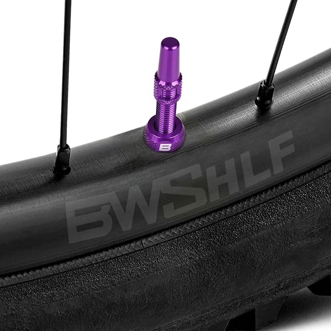 BWSHLF Tubeless Presta Valve Stem 40/44/55/60/65/80/100 mm, Super Light Alloy Presta Valve Stem Kit with Valve Core Remover Tool and Valve Stem Caps - Multiple Color and Size Options(Pair)