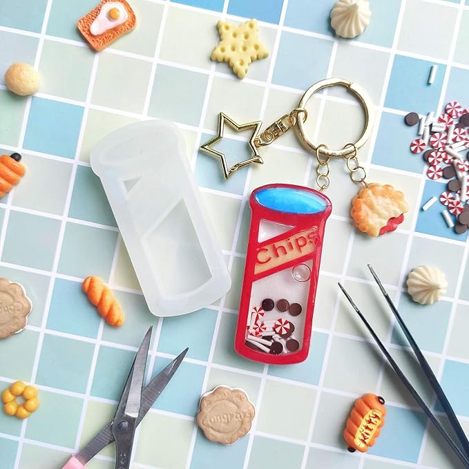 Resin Shaker Molds Set Charms Pendant Jewelry Making Supplies, Drinking Cup, Handheld Game, Chips, Candy 4 Silicone Trays with 5 Seal Films Larger 3inch