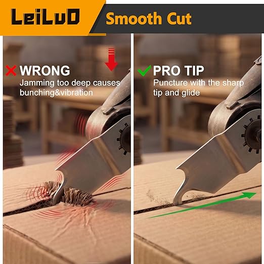 LEILUO 6 Pcs Gen-2 Oscillating Tool Hook Blade Cardboard Carpet Shingle Cutting Multi Tool Hook Knife Blade Compatible with DeWalt Makita Milwaukee and More