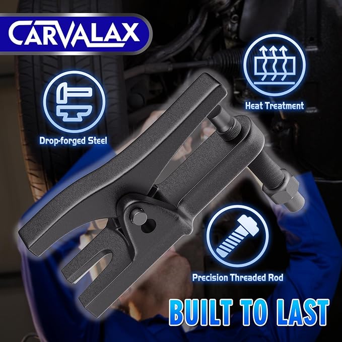 CARVALAX 5-in-1 Ball Joint Separator, Front End Service Tool Kit for Tie Rob Removal, Pitman Arm Puller, Cars SUVs Pickup Trucks Automotive Tools w/Storage Case (Black Oxidized)