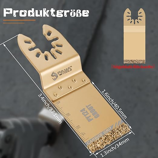 Carbide Grout Blades,5PCS Flush Cutting Oscillating Multi Tool Saw Blades for Grout Removal, Flush Cut, Cleaning Mortar