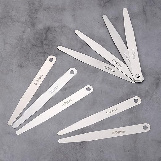 HARFINGTON 3pcs Metric Thickness Feeler Gauge 0.8mm Single Blade Oval Feeler Gauge 3CR-13 Stainless Steel Gap Measuring Tool for Repair Valve Guitar Spark Plug