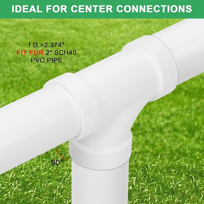 3Pack 2IN PVC DWV Sanitary Tee 3-Way PVC Pipe Fittings Adapter Furniture Build Grade SCH40 PVC Elbow Fittings Connector for Drain, Waste, Vent