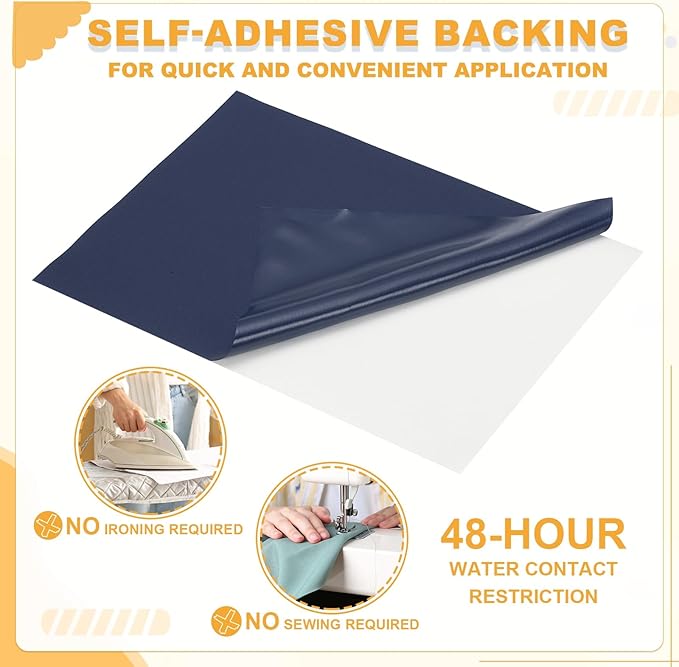 PATIKIL Nylon Repair Patch 8 x 6 Inch, 6pcs Self-Adhesive Down Jacket Repair Patches Waterproof Fabric Repairing Tape for Tents Sleeping Bag Outdoor Camping Gear, Deep Blue