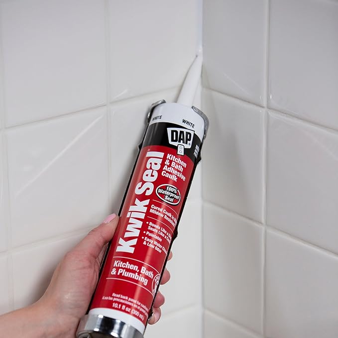 Dap 18001 6 Pack 5.5 oz. Kwik Seal Kitchen and Bath Adhesive Caulk, White