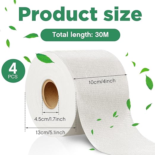 4 Inch x 98 Foot Textile Fiberglass Waterproofing Roof Tape Anti Fracture Membrane Fabric Sheet Reinforcing Mesh Fabric Liquid Drywall Tape Waterproofing Membrane for Shower Walls and Tile (4 Roll)
