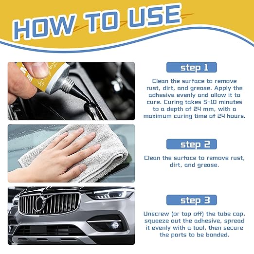 Window Sealant Black Silicone Sealant Water-Repellent Durable Sturdy, High Temperature Versatile Sealing Windscreen Sealant for Car Headlights, Rubber Seals (Yellow)