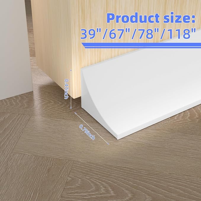 39 Inch Shower Threshold Water Dam Barrier,Silicone Shower Door Bottom Seal for Water Stopper,Flexible Edge Trim for Kitchen Sink Splash Guard,Self Adhesive Water Blocker for Bathtub,White