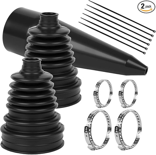 2PCS CV Boot Repair Kit with Expander Tool and Clamps, Heavy Duty Neoprene CV Axle Boot Replacement for Most Cars, Universal CV Joint Boot Kit, Dustproof and Waterproof