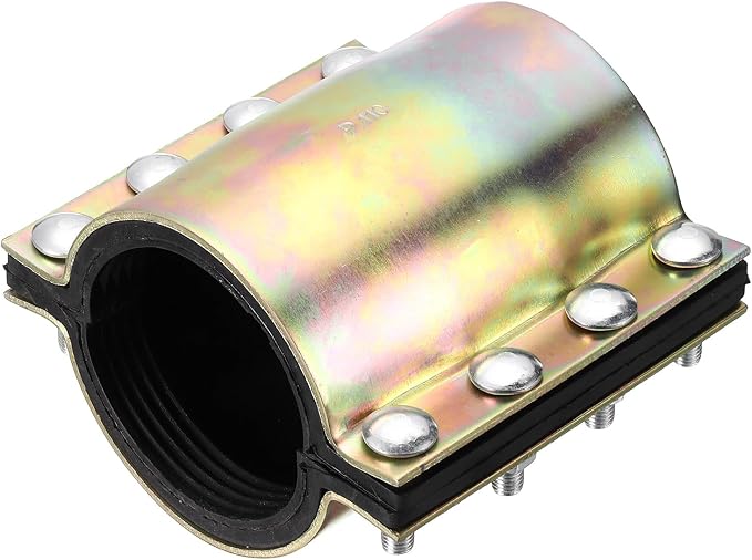 Water Pipe Repair Clamp, 7.09 Inch Length, 3-8/9 Inch ID Carbon Steel Leak Sealer Clamp, Leak Stoppers Pipe Repair Kit for 100mm OD PE PVC PPR Steel Iron Pipes