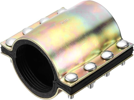 Water Pipe Repair Clamp, 7.09 Inch Length, 3-8/9 Inch ID Carbon Steel Leak Sealer Clamp, Leak Stoppers Pipe Repair Kit for 100mm OD PE PVC PPR Steel Iron Pipes