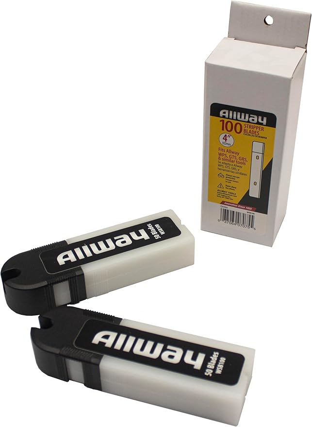 ALLWAY WSB100 Replacement Scraper Blade, 4", 100 Pack