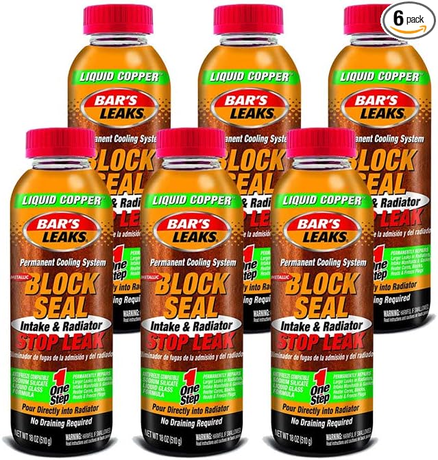 Bar's Leaks 1109-6PK Liquid Copper 'Block Seal' Intake and Radiator Stop Leak - 18 oz., (Pack of 6)