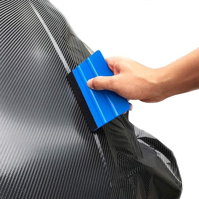 Gebildet 8Pcs Blue Squeegee 4 Inch for Car Vinyl Film Wrapping Decal Squeegee Window Tint Work + 10pcs Black Felt