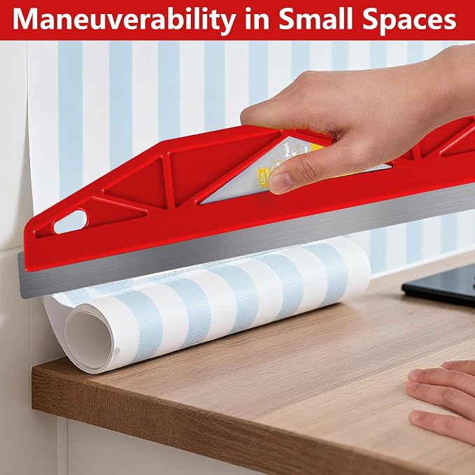 12-Inch Paint Edger & Trim Guard | Stainless Steel Straight Edge Tool | Painters Tape Alternative | Creates Crisp, Clean Pro-Grade Lines on Walls & Ceilings (Red)